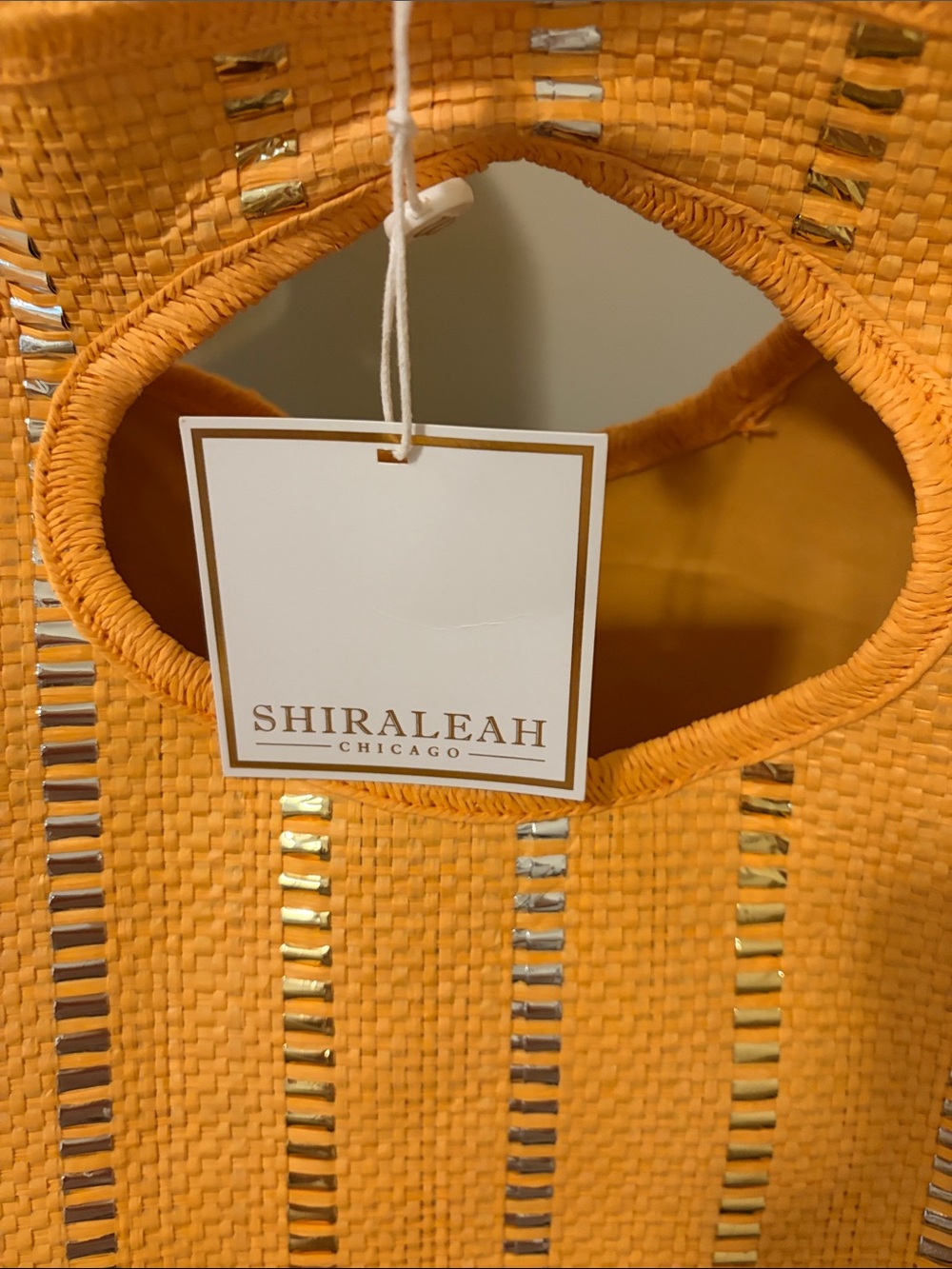 Shiraleah Orange Straw Tote with Silver Accents - Picture 2 of 8